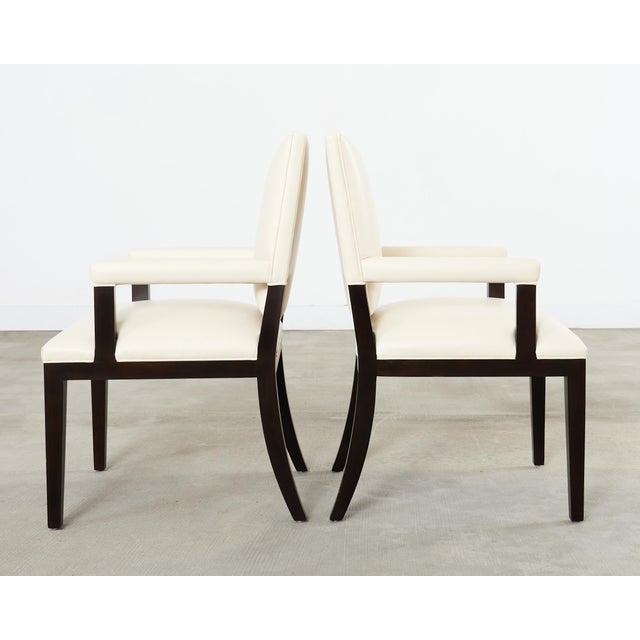 Off-white Set of Ten Kreiss Vegan Leather Sutton Dining Chairs For Sale - Image 8 of 17