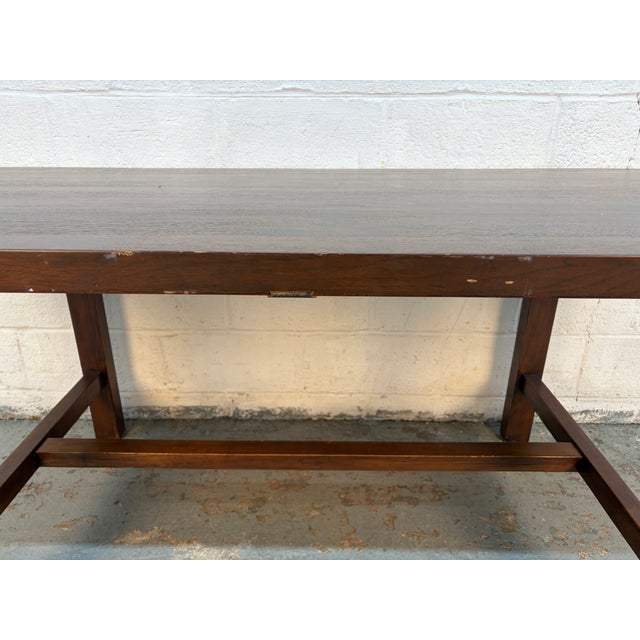 Mid 20th Century Mid-Century Modern Walnut Trestle Table For Sale - Image 11 of 13