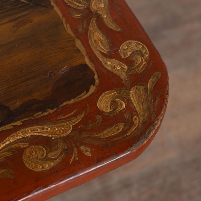 Early 19th Century Original Hand Painted Dutch Drop Leaf Table Console For Sale - Image 13 of 16