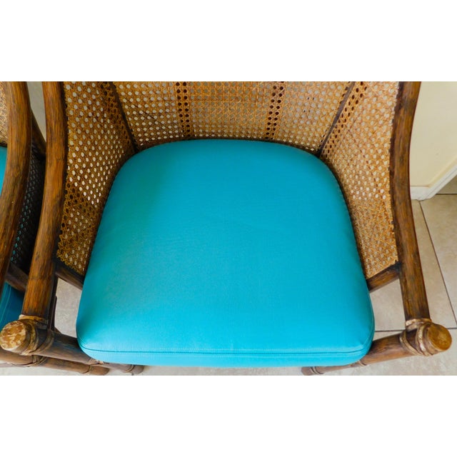 Pair McGuire Rattan and Cane Chairs For Sale - Image 11 of 14