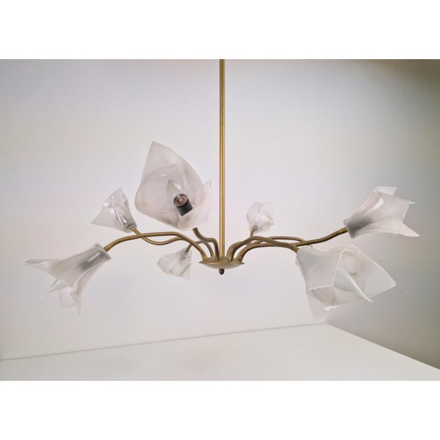 Vintage Flex Pendant Light with Eight Arms in Brass and Acrylic, 1970 For Sale - Image 12 of 15