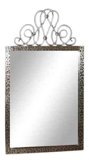1940s Vintage Raymond Subes Style French Art Deco Steel Mirror