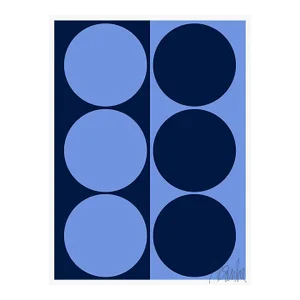 Dynamic Pair French and Navy Blue Fine Art Print 35" X 50" by Liz Roache