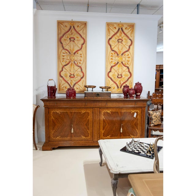 2020s Italian Walnut Sideboard With Marquetry Inlay For Sale - Image 5 of 5