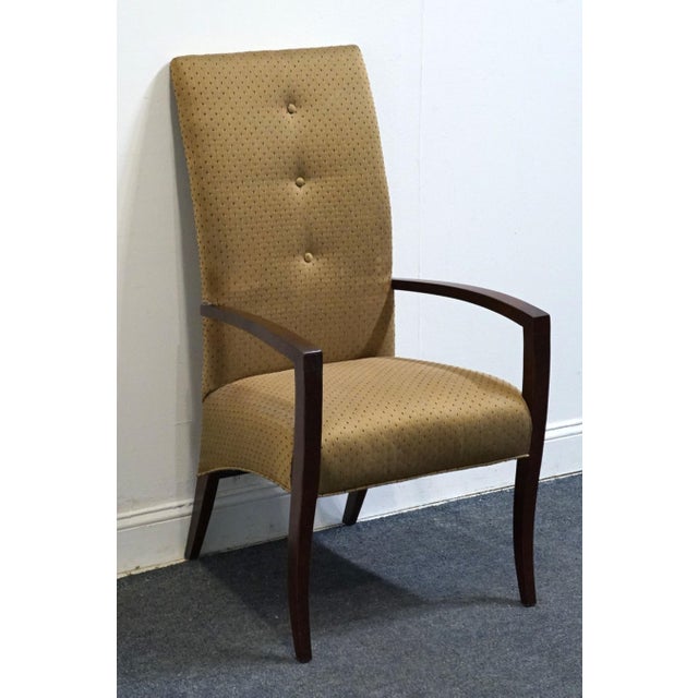 Contemporary Hickory White Contemporary Modern Upholstered Dining Arm Chairs For Sale - Image 3 of 9