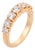 Vintage Italian Diamond 18k Rose Gold Half Eternity Wedding Band, Size 6.75 For Sale