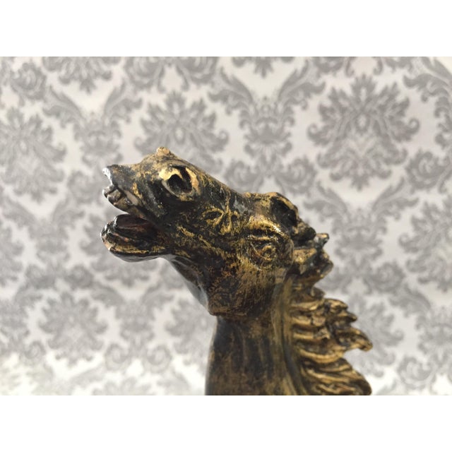 Vintage Horse Animal Sculpture on Oxolyte Marble Base , 1970s For Sale - Image 12 of 14