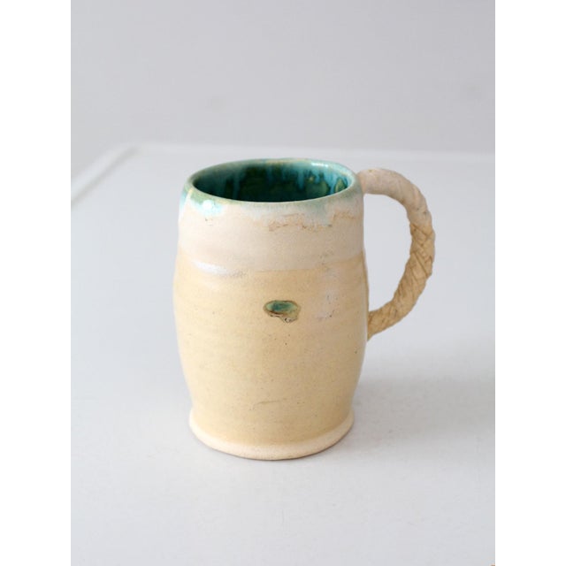 Cream Vintage Coastal Studio Pottery Mug For Sale - Image 8 of 11