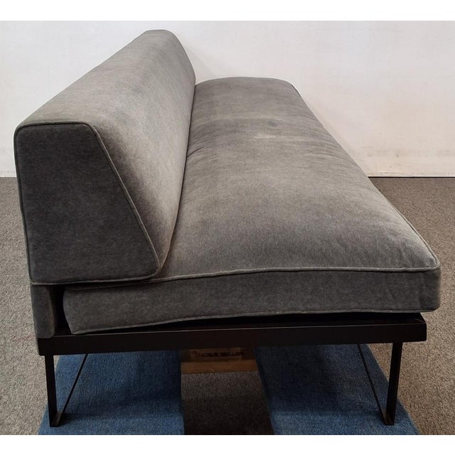 Mid-Century Modern Bespoke Upholstered Armless Mohair Sofas (Set of 2) For Sale - Image 3 of 14