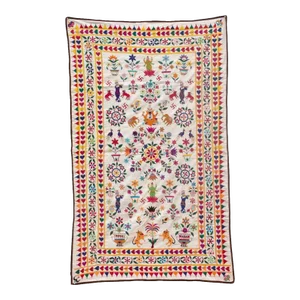 Vintage Indian Embroidered Wall Art