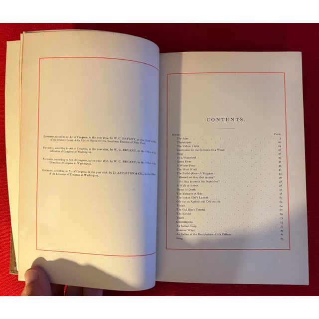 Antique 19th Century Fine Leather Binding - Poetical Works of William Cullen Bryant For Sale - Image 9 of 12