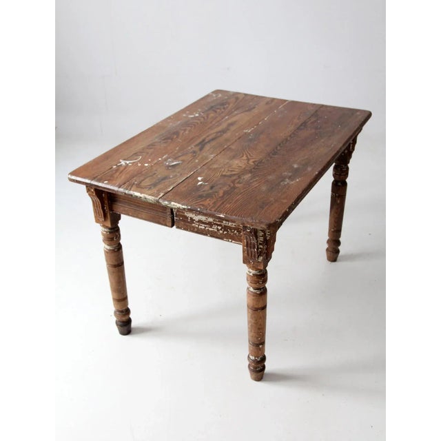 Antique Farmhouse Wooden Table For Sale - Image 10 of 13