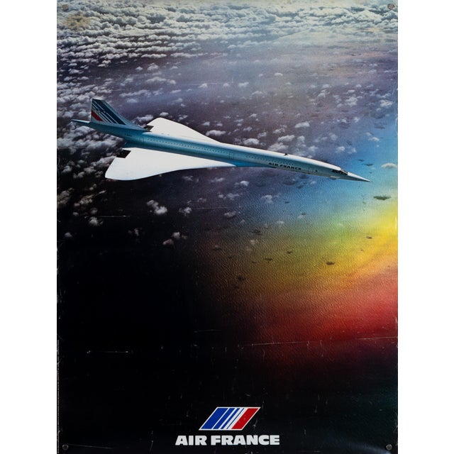 Air France Concorde Travel Poster by J. Bulté, 1977 For Sale - Image 9 of 9