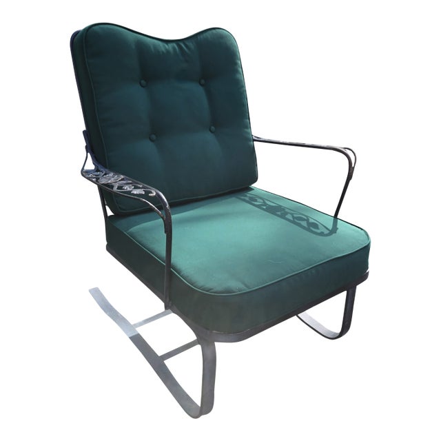 Vintage Wrought Iron Outdoor Patio Chair For Sale