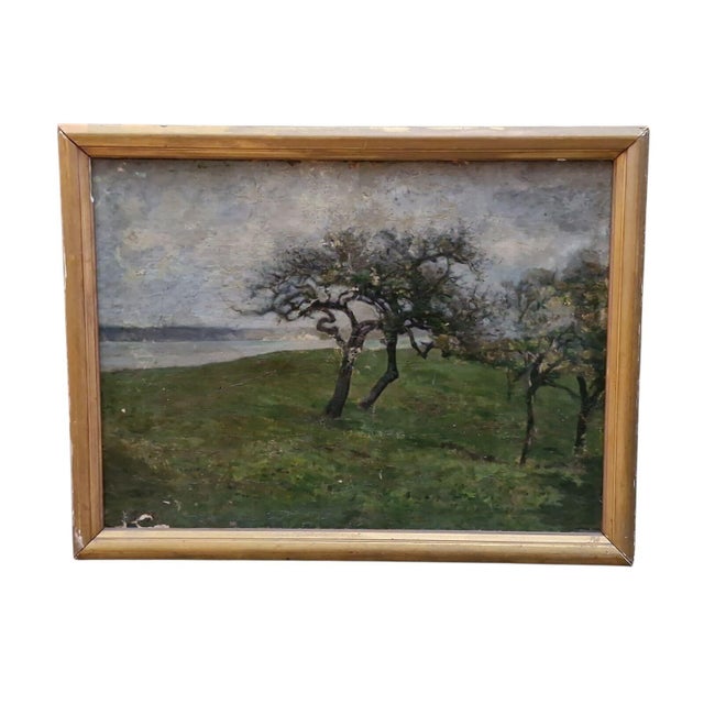 Late 19th Century Emile Renouf, Landscape with Apple Trees in Normandy, 19th Century, Oil Painting on Canvas For Sale - Image 5 of 5