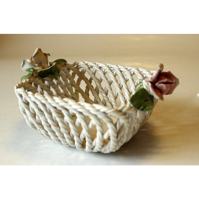 1970s Italian Ceramic Bowl With Roses Made by Bassano, Italy For Sale - Image 6 of 6