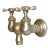 Antique Nickel Plated Brass Mueller Porcelain Industrial Wall Faucet Fixture For Sale