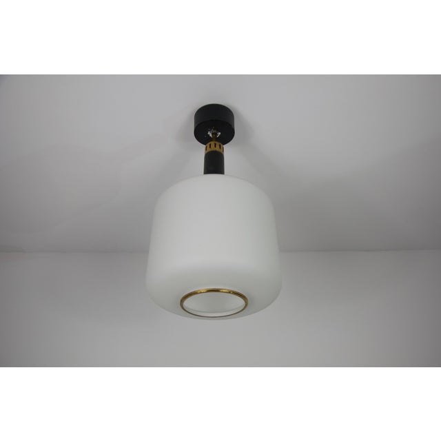 Mid-Century Opal Glass Ceiling Lamp by Stilnovo, Italy, 1960s For Sale - Image 6 of 8