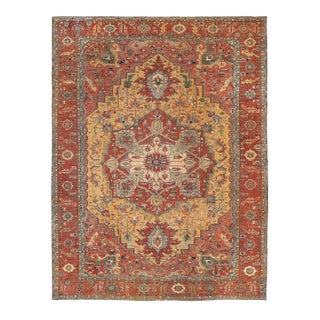 Antique Heriz Serapi - 12'6" x 15'3" For Sale