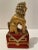 Pair of Vintage Chinese Red and Gilt Buddhistic Lions For Sale - Image 9 of 13