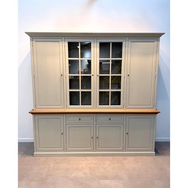 Large Oak Display Cabinet with Integrated Lighting For Sale - Image 3 of 7