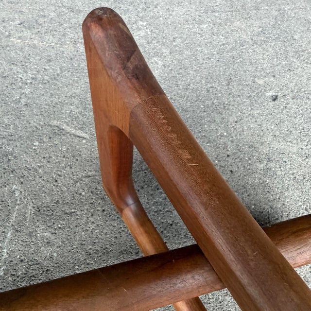 Adrian Pearsall for Craft Associates Curved Coffee Table Glass and Walnut For Sale - Image 10 of 12