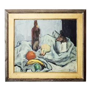 Martha Moore Burnett Still Life Painting, Oil on Canvas, Framed