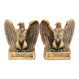 Vintage “1776” American Federal Eagle Bookends For Sale