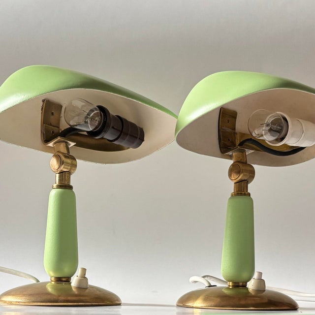 Gold Modernist Model 31866 Table Lamps by Bertil Brisborg for Nordiska Kompaniet, Sweden, 1940s, Set of 2 For Sale - Image 8 of 15
