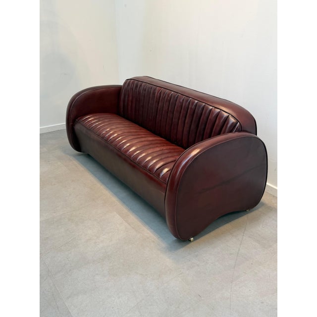 Red Mustang Three-Seater Sofa from Fleming & Howland For Sale - Image 8 of 9