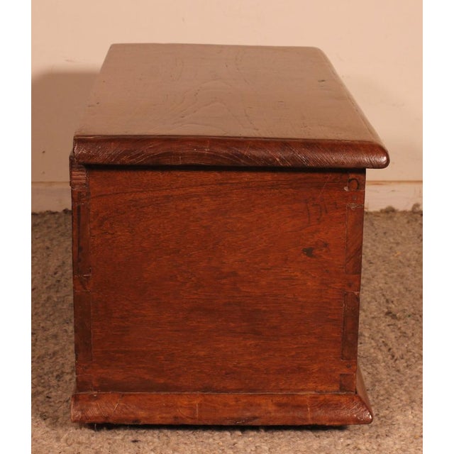 Wood Small Colonial Chest, 1700s For Sale - Image 7 of 11