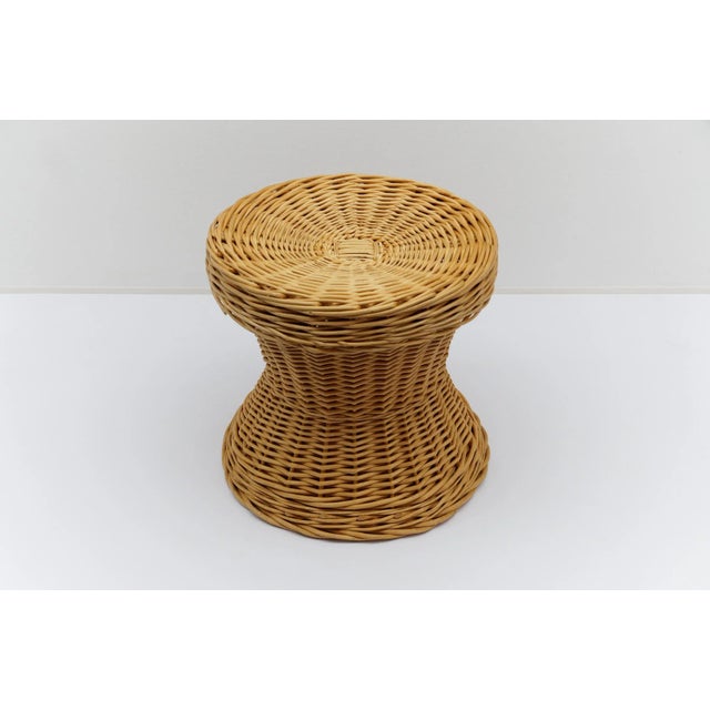 1960s Mid-Century Modern Rattan Stool with Storage Space, Italy, 1960s For Sale - Image 5 of 11