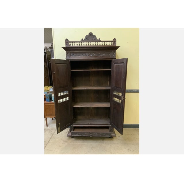 Antique Breton China Cabinet, 1880 For Sale - Image 4 of 11