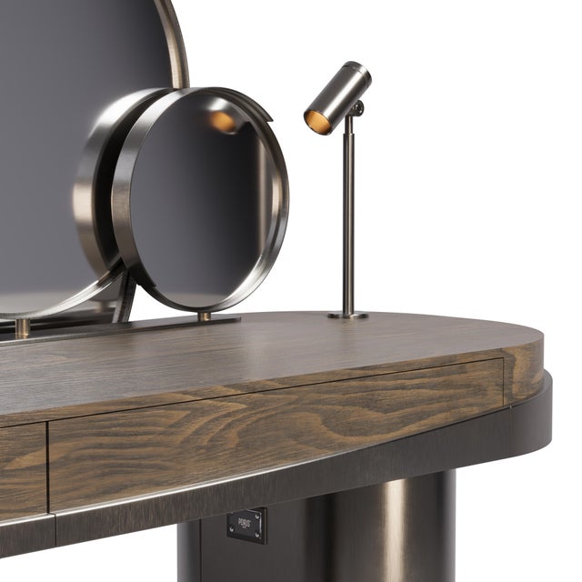 Gray Aldrich Dressing Table by Porus Studio For Sale - Image 8 of 18