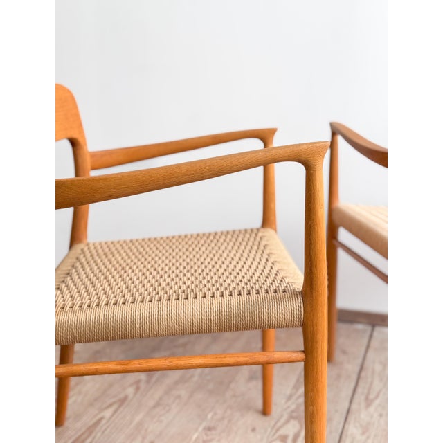 Set of Mid-Century Modern Danish Model 56 Armrest Chairs in Oak by Niels O. Møller for JL Mollers Møbelfabrik, 1950 For Sale - Image 11 of 18