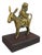 Brass Statue of Man on Donkey with Wooden Base, 20th Century For Sale