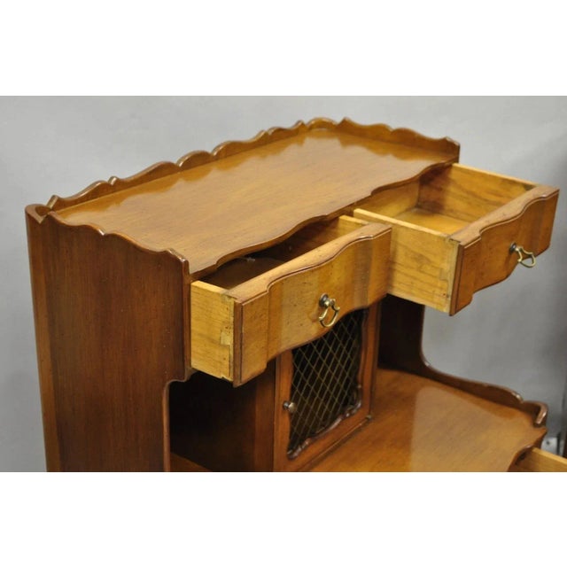 Vintage French Country Provincial Walnut Fruitwood Step Nightstands - A Pair For Sale - Image 9 of 12