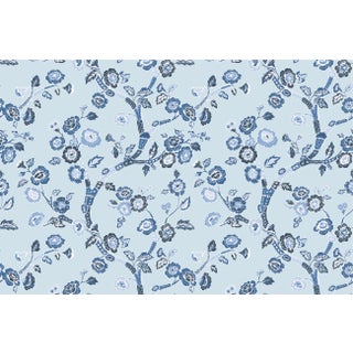 Temple Garden Sky Blue Fabric Sample For Sale