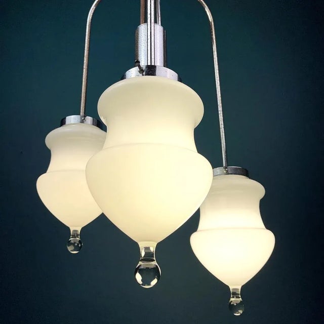 Vintage White Murano Glass Pendant Lamp, Italy, 1960s For Sale - Image 6 of 13