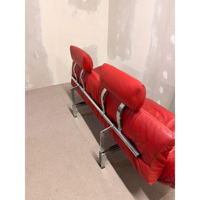 Red DS-140 Two-Seater Sofa in Leather from de Sede, 1980s For Sale - Image 8 of 18