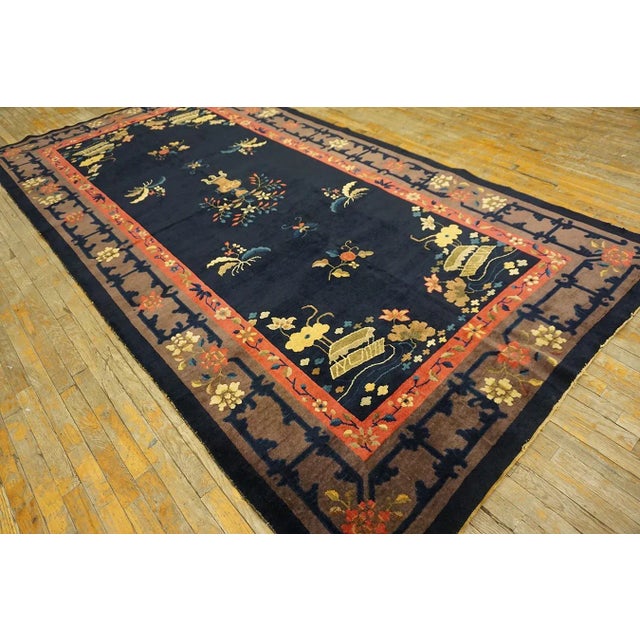 Antique Peking Rug, Size: 6' 0'' x11' 8'' Hallway Runner Knotted Antique Chinese Blue – Peking 1920s Wool Rectangle Rug,...