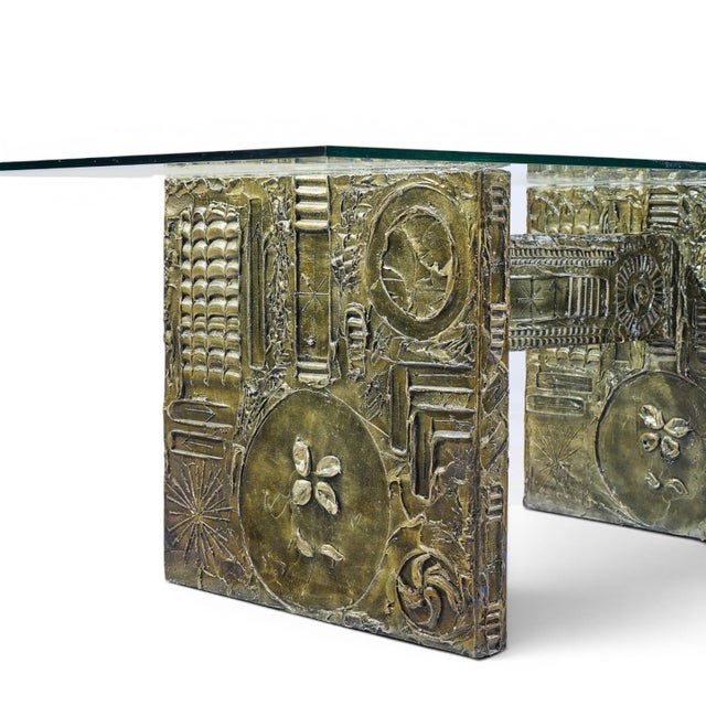 Craft Associates Adrian Pearsall for Craft Associates Mid Century Brutalist Glass Top Dining Table For Sale - Image 4 of 7