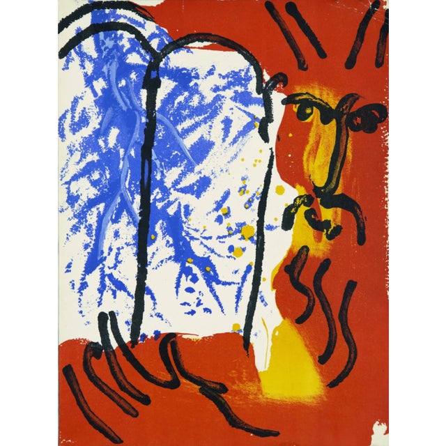Title: Moses 3 Artist: Marc Chagall Medium: Original Lithograph Marks: Not signed, not numbered Printed: by Mourlot,...