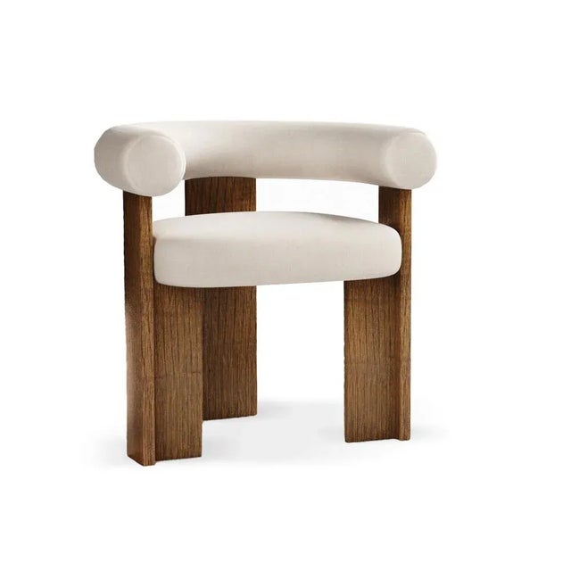 Modern Collector Modern Cassette Chair in White Fabric and Smoked Oak by Alter Ego For Sale - Image 3 of 4