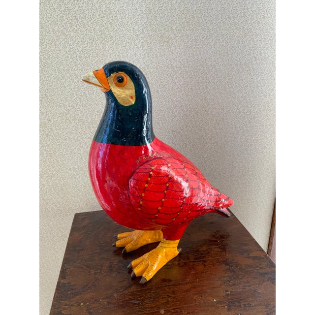 Late 20th Century Sergio Bustamente Papier Mâche Bird Le Sculpture For Sale - Image 9 of 9