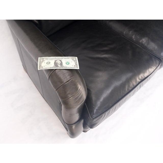 Black Madrid Hartwell Black Leather Sofa by Wesley Hall MINT! For Sale - Image 8 of 14