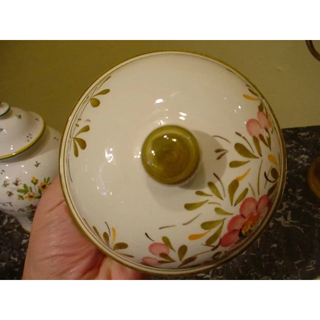 Hand Painted Vintage Porcelain Apothecary Pot From Italy For Sale - Image 4 of 4