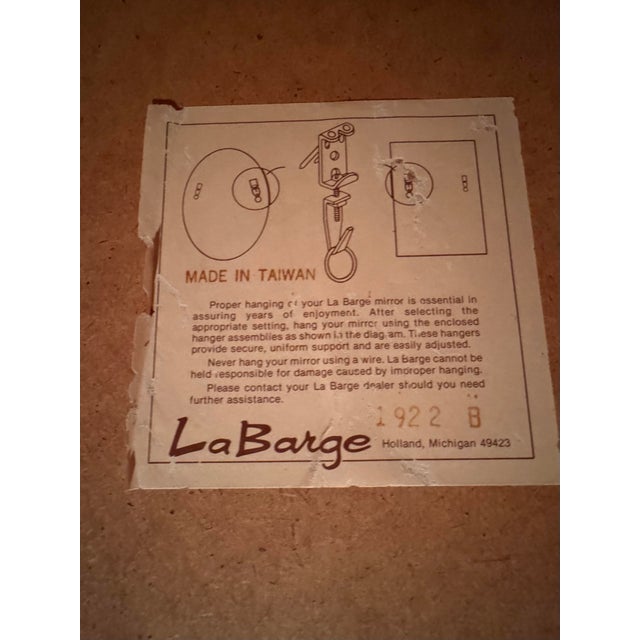 Late 20th Century La Barge Gold Framed Wall Mirror, 32x42, Beveled Glass, Classic Traditional Style For Sale - Image 5 of 11