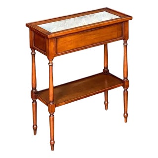 French Standing Console Planter or Trough of Mahogany With Metal Liner For Sale