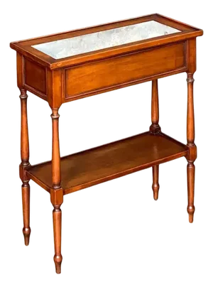 French Standing Console Planter or Trough of Mahogany With Metal Liner